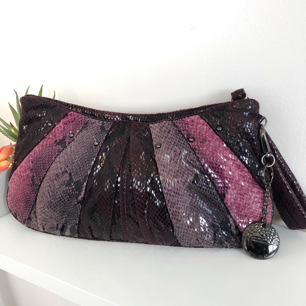 Nine West Faux Snake Skin Wristlet